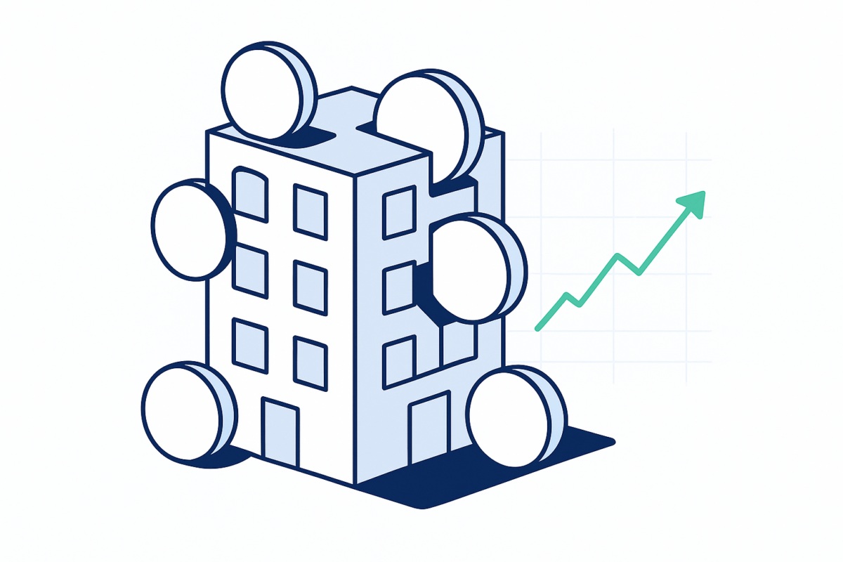 Ilustración del crowdfunding inmobiliario: invertir en inmuebles desde importes pequeños