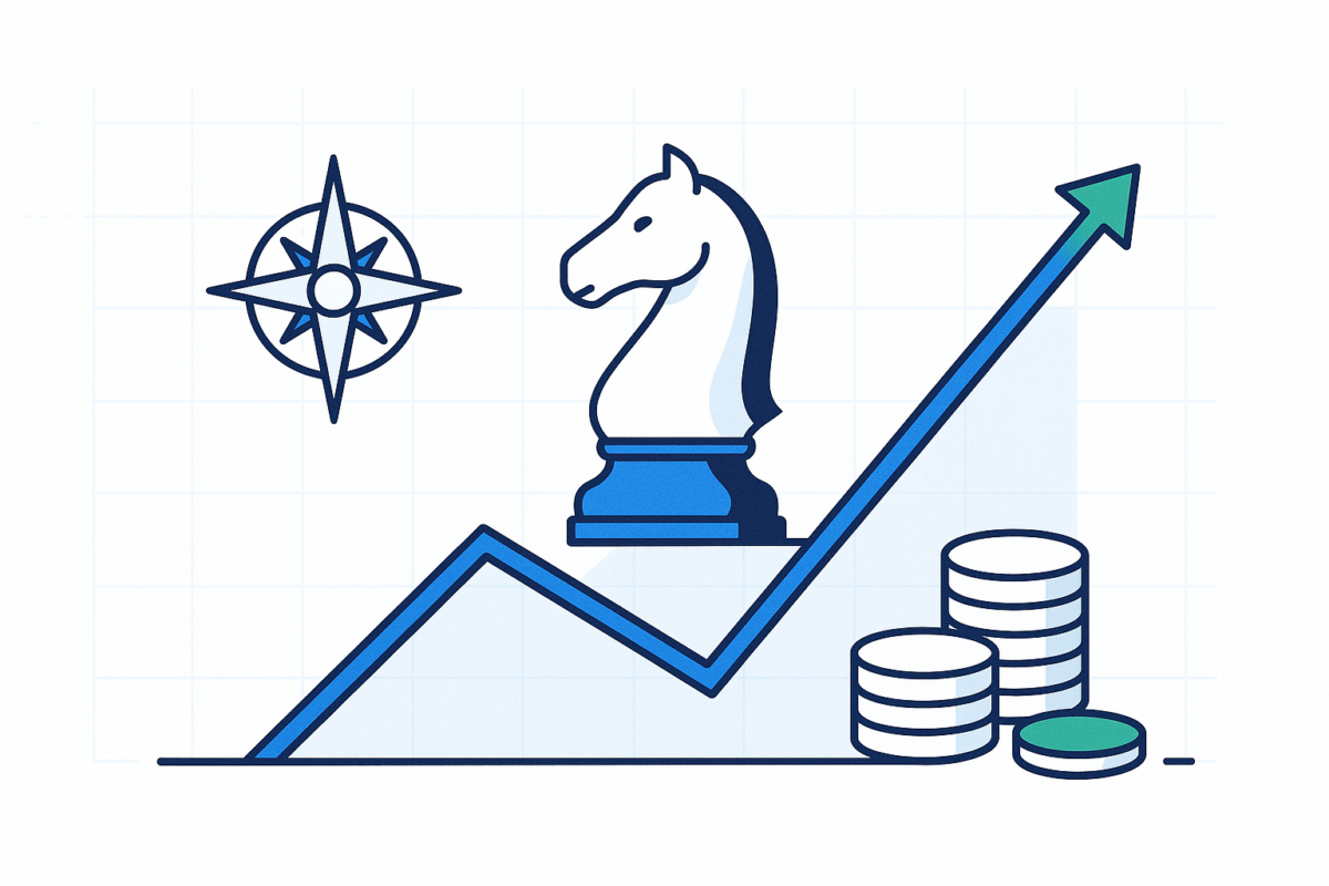Ilustración de estrategias de inversión: planificación y crecimiento a largo plazo